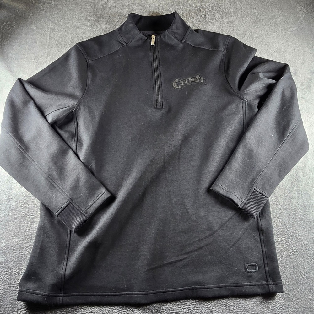 OGIO Mens XL Black Quarter Zip Pullover Crush Logo Mock Neck Performance Shirt